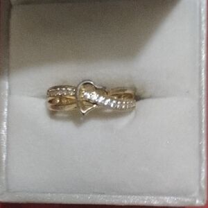 Gold and Silver Heart Accent Ring